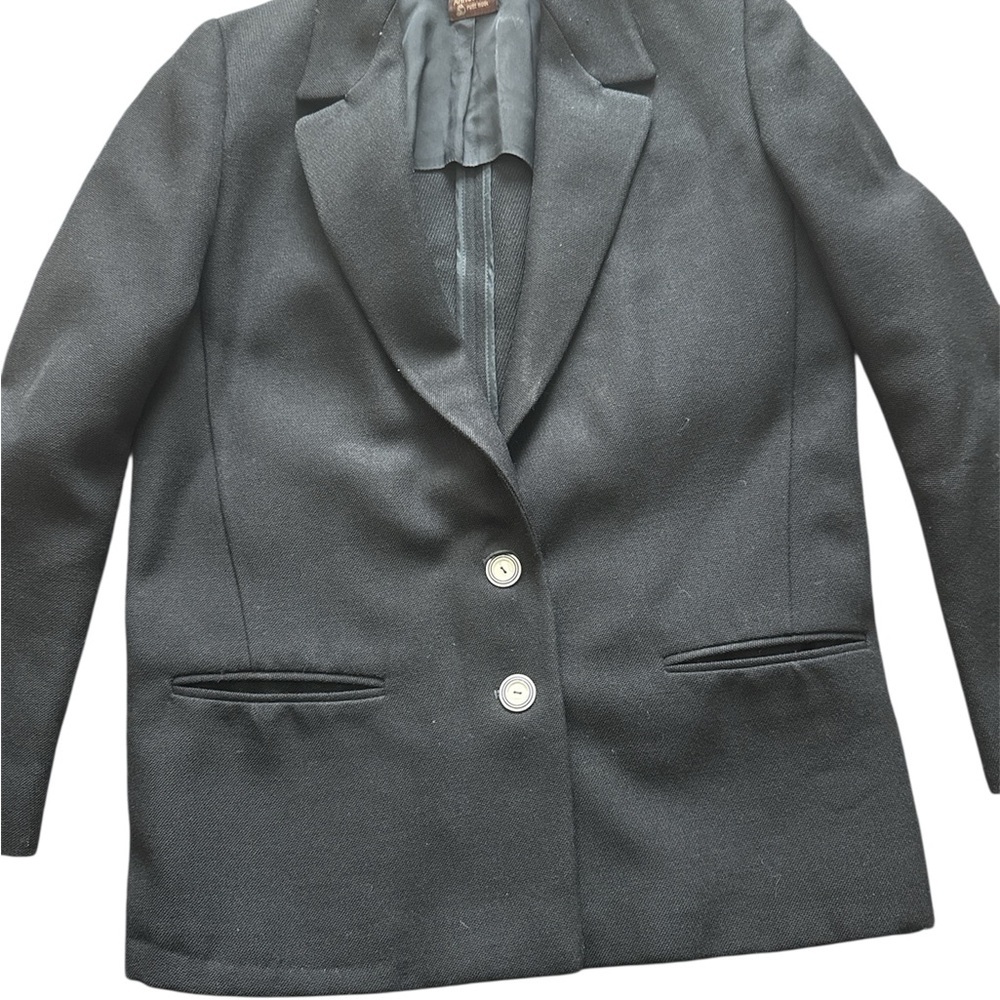 🐶❄️Anne Klein Charcoal Wool Blazer - Picture 2 of 6